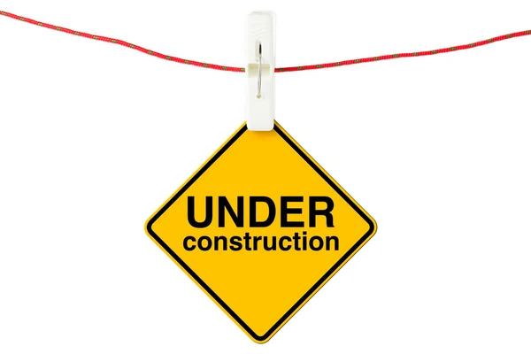 En construcción signo con tendedero — Foto de Stock