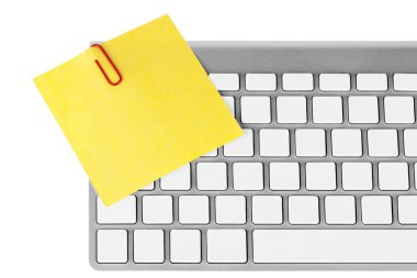 Memo paper with keyboard clipart