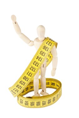 Dummy with measuring tape clipart