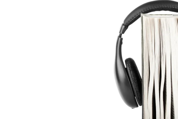 Książki ze słuchawkami — Zdjęcie stockowe