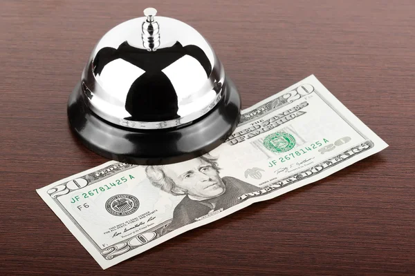 Service Bell with money — Stock Photo, Image