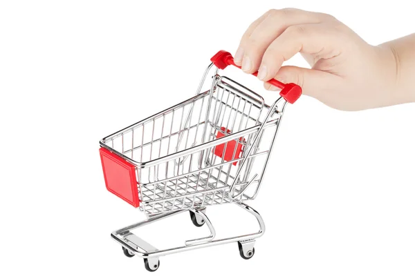 Shopping Cart with hand — Stock Photo, Image