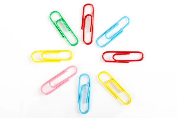 stock image Paper clips on white