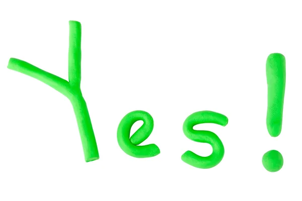 Plasticine letters. Words "YES" — Stock Photo, Image
