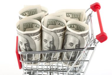 alışveriş sepeti ve dolar