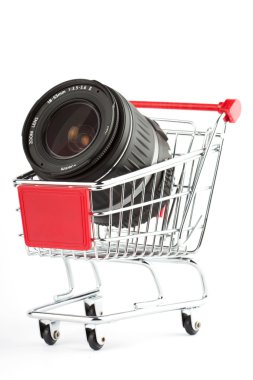 Fotoğraf lens shoping arabası