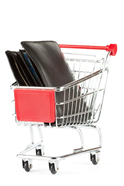 Nákupní vozík a kabelku — Stock fotografie