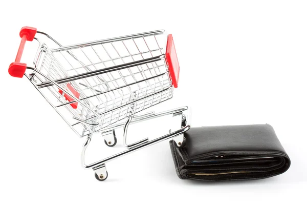 Nákupní vozík a kabelku — Stock fotografie