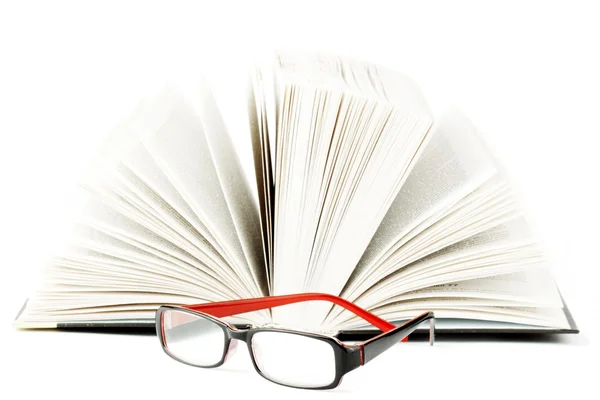 Książki z okularów — Zdjęcie stockowe