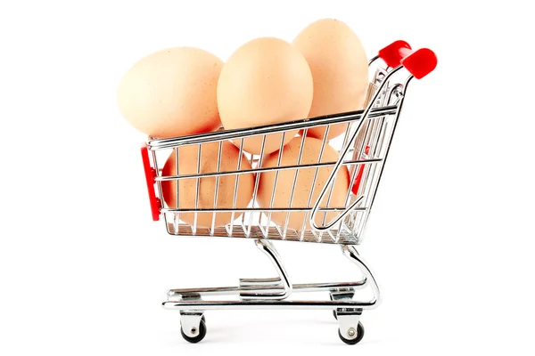 Carrello con uova — Foto Stock
