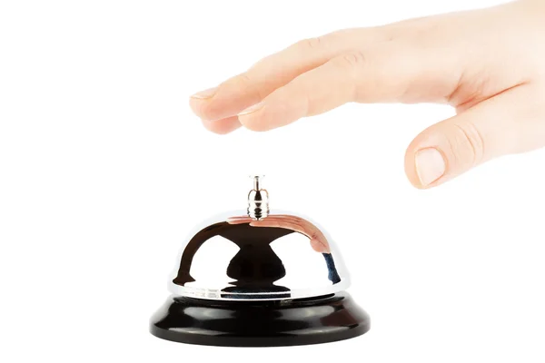 Suonare una campana per il servizio con la mano — Foto Stock