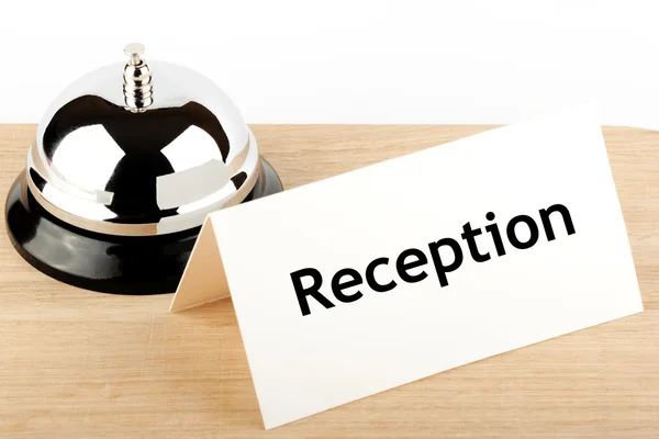 Reception Sign at Hotel — Stock Photo, Image