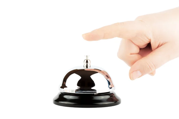 Suonare una campana per il servizio con la mano — Foto Stock