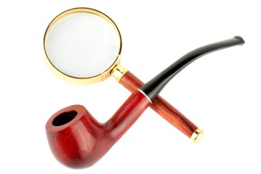 Magnifying Glass And Tobacco Pipe clipart