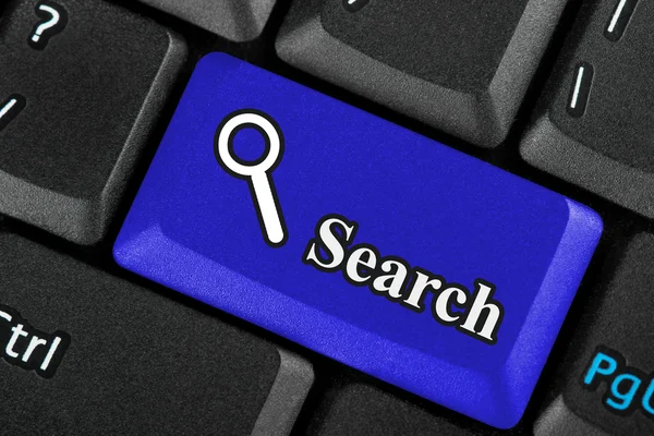 Botón icono de búsqueda azul — Foto de Stock