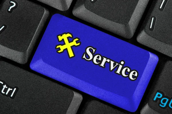 Kék szolgáltatás ikon gomb — Stock Fotó