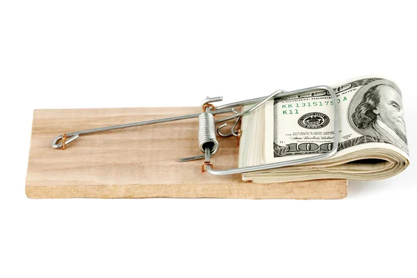 Dollars in mouse trap — Stock Photo, Image
