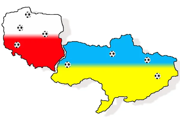 2012 Polonia y Ucrania mapas — Foto de Stock