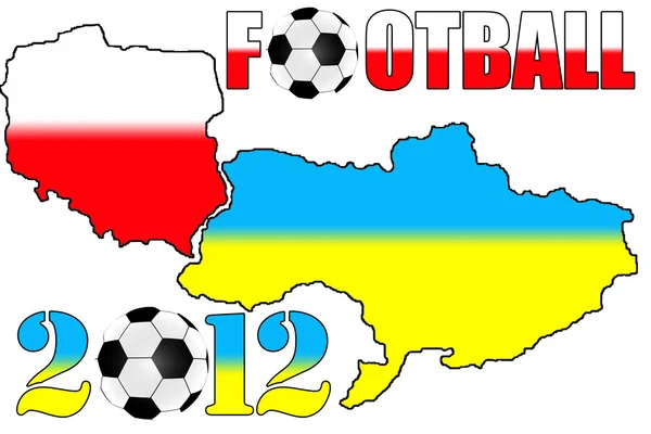 2012 Πολωνία & Ουκρανία χάρτες — Φωτογραφία Αρχείου