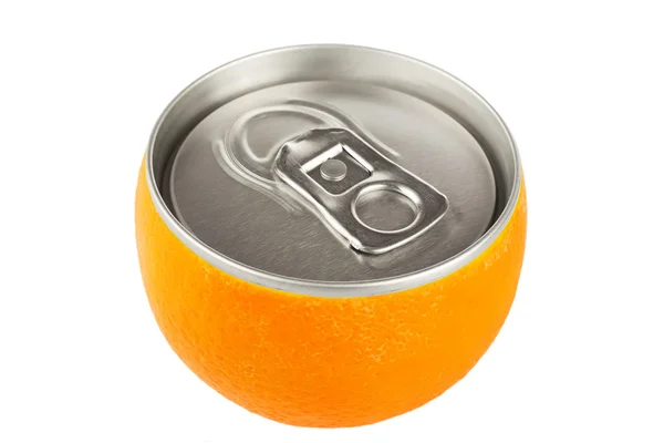 Fruta laranja com lata — Fotografia de Stock