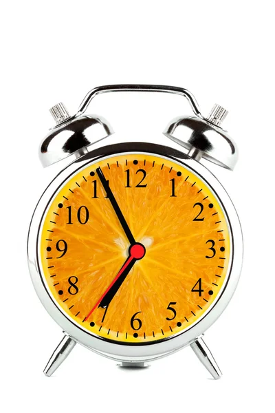 Relógio de alarme de frutas laranja — Fotografia de Stock