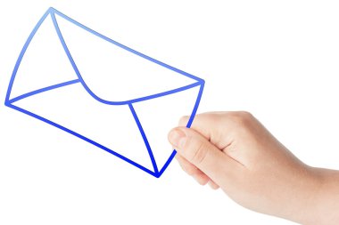 Hand with the envelope clipart