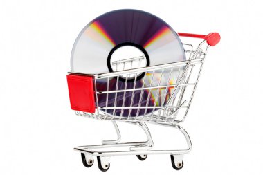 Shopping Cart with DVD clipart