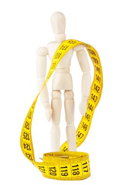 Dummy with measuring tape clipart