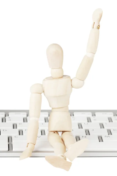 Dummy with a keyboard — Stock Photo, Image