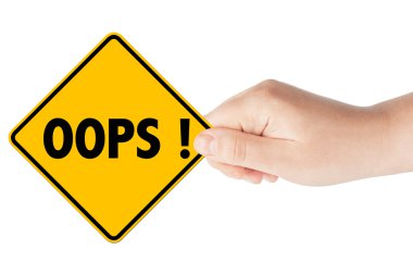 Oops sign with hand clipart