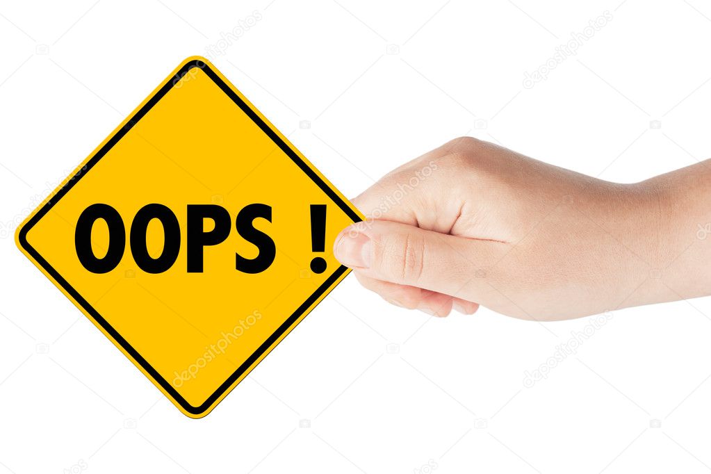 Oops sign with hand