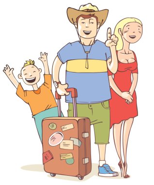 Tourist's family clipart