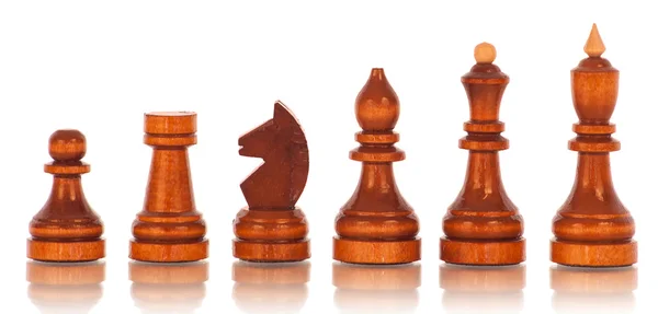 Ajedrez. un grupo de piezas de ajedrez de madera negra — Foto de Stock