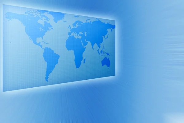 Mapa do mundo dos negócios em tons azuis — Fotografia de Stock