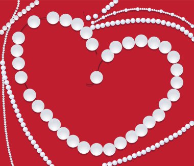 Pearl necklace of heart shape clipart