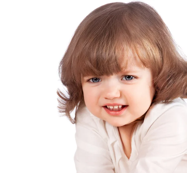 Porträt eines schönen kleinen Mädchens, isoliert — Stockfoto