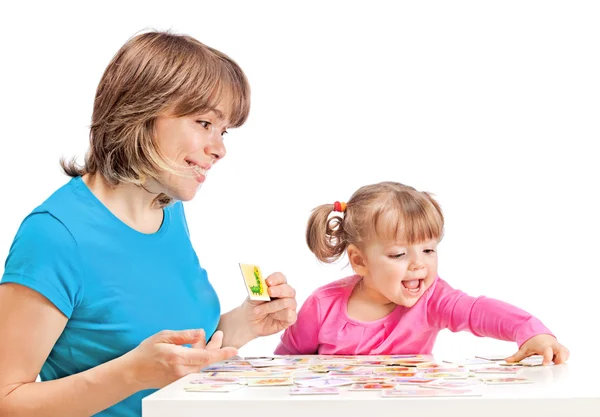 Mom plays with her daughter — Stock Photo, Image