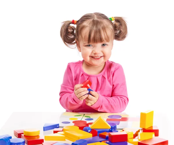 Kind spielt bei der Entwicklung von Spielen — Stockfoto