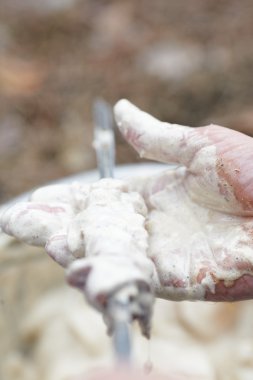 shashlick doğa üzerinde hazırlanması.