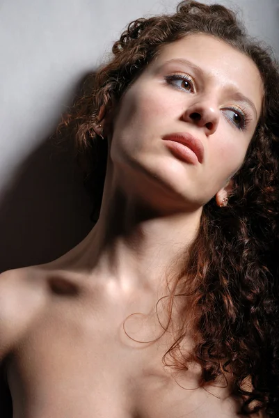 Meztelen nő portréja — Stock Fotó