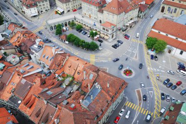 Old city of Fribourg from above. clipart