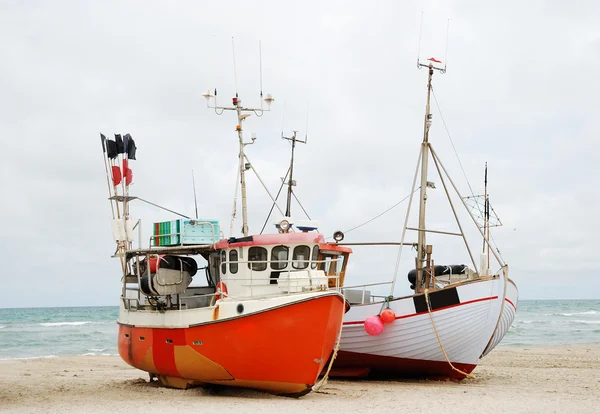 Stock image Fishing boats on the sand coast.