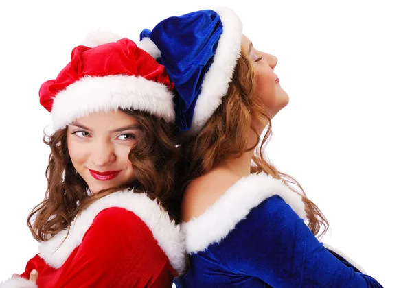 Happy teenage santa clauses — Stock Photo, Image