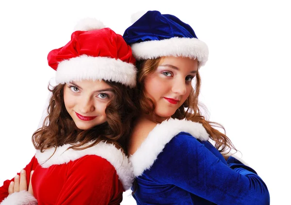 Happy teenage santa clauses — Stock Photo, Image