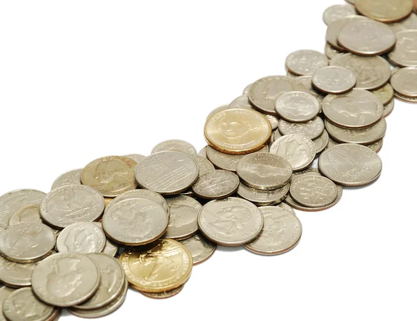 Fémből készült érmék elérési útja — Stock Fotó