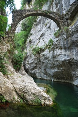 Mountain river in the picturesque French Alps. clipart