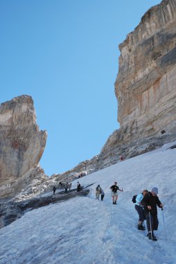 Hikers near the Rolando clipart