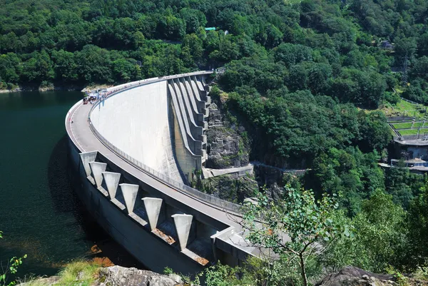 Verzasca dam near Locarno, Switzerland. Stock Photo