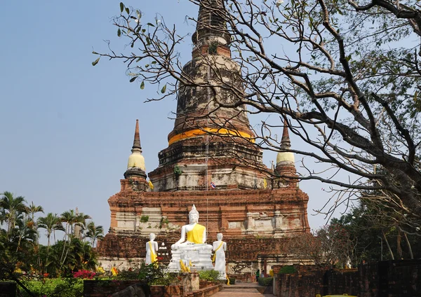Wat yai chai mongkol (mongkhon) v ayutthaya. — Stock fotografie