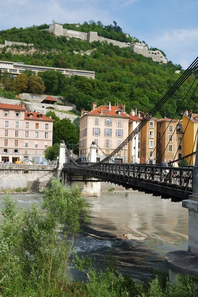 Blick auf Grenoble mit der Bastille-Festung. — Stockfoto